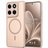 Husa pentru Motorola Edge 70, Matte MagSafe, Protectie 360, Anti-Soc, Protectie Camera, Bej Nude