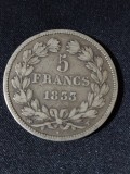 Moneda Argint Franța 1833 5 Franci, Nantes - Argint 900&permil;, 25g