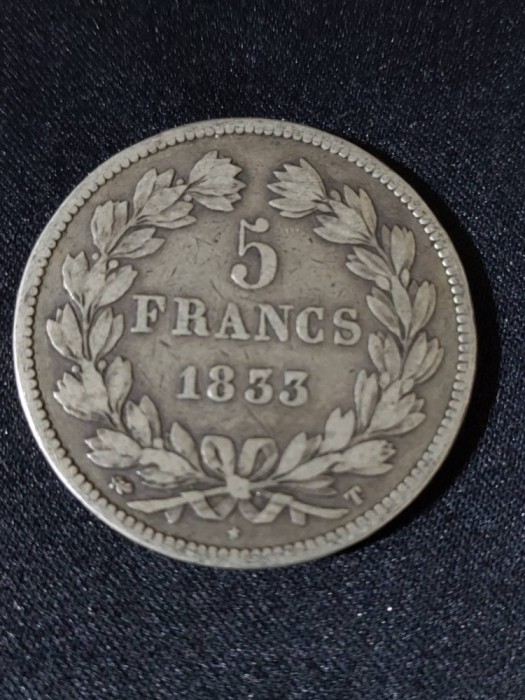 Franța 1833 T - 5 Franci - Monedă de argint