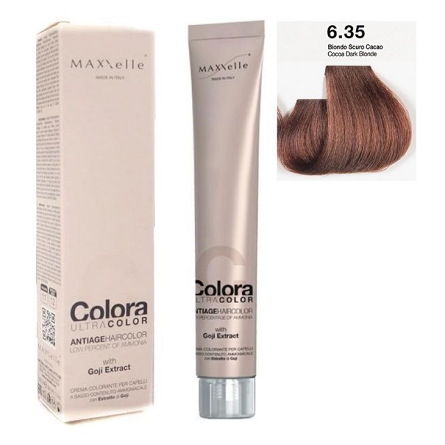 Blond inchis Castaniu Roscat 6.35 Vopsea Colora MaXXelle cu extract de Goji 100 ML