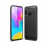 Cumpara ieftin Husa Compatibila cu Huawei P40 Lite E Techsuit Carbon Silicone Negru, Carcasa