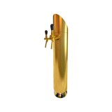 Schanks&auml;ule, Bierzapfs&auml;ule 2-leitig, Modell Tower, Elegante &amp; Hochwertige f&uuml;r Bars &amp; Restaurants, TIN-Goldfarben, &Oslash; 114mm
