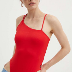 Tommy Jeans body femei, culoarea roșu DW0DW17400