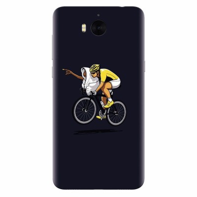 Husa silicon pentru Huawei Y5 2017, ET Riding Bike Funny Illustration foto