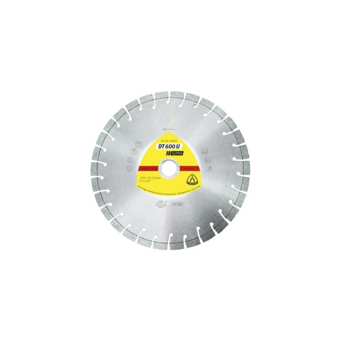 DT 600 U disc diamantat de debitare, 125 x 2,4 x 22,23 mm 15 Segmente 20 x 2,4 x 9 mm, segment scurt, Klingspor 322631