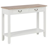 Cumpara ieftin Masa consola, alb, 110 x 35 x 80 cm, lemn