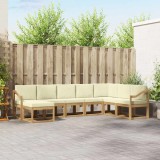 vidaXL Set de canapele de exterior cu pernă 8 pcs Alb și crem 3388064