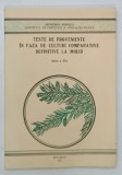 TESTE DE PROVENIENTE IN FAZA DE CULTURI COMPARATIVE DEFINITIVE LA MOLID de CORNELIA NITU , 1991