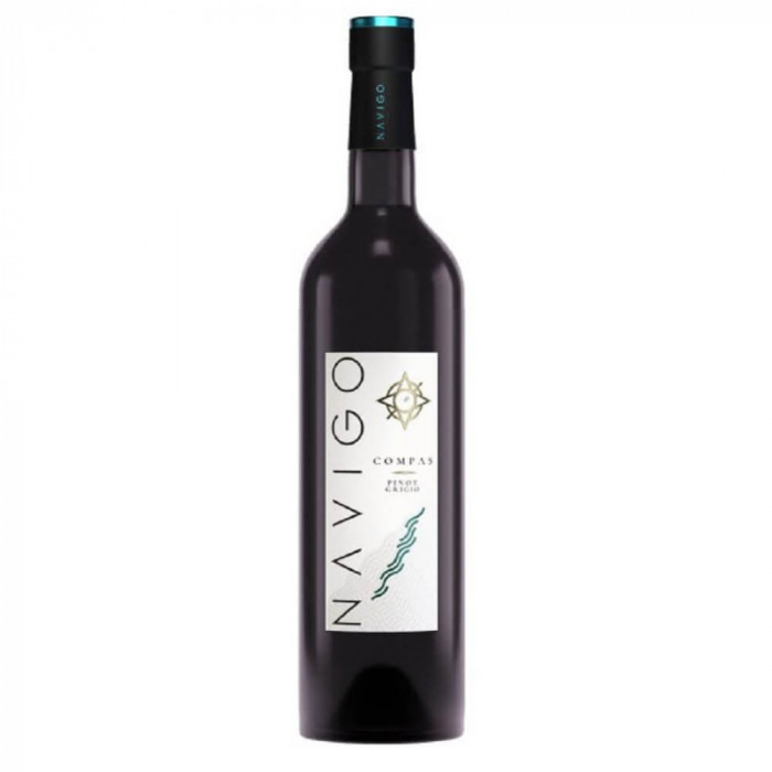 Vin Alb Sec Navigo Compas Pinot Grigio, 0.75 L, 13.5% Alcool, Jidvei, Vin Navigo Compas, Vin Alb Navigo Compas, Vin Sec Navigo Compas, Vin Pinot Grigi