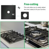Set 4 folii cu Teflon pentru Protectie Plita sau Aragaz Luxer, Lavabile si Reutilizabile, Negru, 27x27 cm