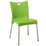 Cumpara ieftin Scaun exterior Crafted plastic culoare verde, picior de aluminiu
