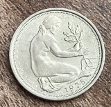 C50 - Moneda foarte veche - Germania - 50 pfennig - 1975 litera F