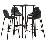 Cumpara ieftin Set mobilier de bar, 5 piese, gri inchis, material textil
