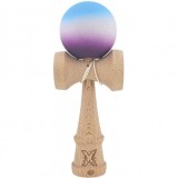 Kendama X Originala ,Kendama Profesionala din Lemn, Rubber Grip, 18 cm, Albastru/Alb/Violet