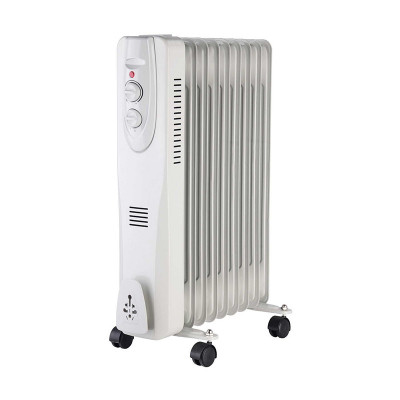 Radiator electric cu ulei Well, 2500 W, 11 elementi, 3 trepte, termostat reglabil, portabil, Alb foto