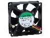 Ventilator 70x70x25mm, 12V DC, volum aer 83.25m3/h, lagar cu bila, SUNON - PMD1207PTB1-A.(2).F.GN