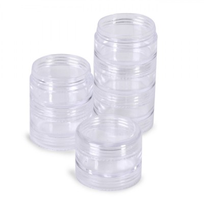 Set Cutii Organizare, Model Rotund, Plastic Transparent, 6 Bucăți, Diametru 3.9 cm, &amp;Icirc;nălțime 2 cm foto