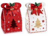 Set 2 gentute Craciun textil multicolor cm 9,5 x 9 x 15 H