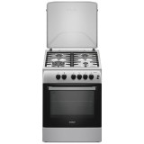 Aragaz SM664XPGS1, 4 arzatoare, gratare fonta, aprindere electrica, timer, grill, Inox, Samus