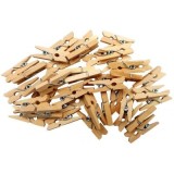 Accesorii creatie - lemn - carlig, natur, 2.5cm, set 40 buc, Colorarte