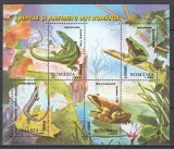 ROMANIA 2003 LP 1618 REPTILE SI AMFIBIENI DIN ROMANIA BLOC MNH, Nestampilat