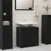Gossi dulap de baie, negru, 60x33x61 cm, lemn prelucrat