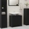 Gossi dulap de baie, negru, 60x33x61 cm, lemn prelucrat