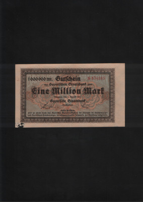 Germania 1000000 marci mark 1923 Munchen Staatsbank seria834265 uzata foto