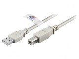 Cablu USB 2.0 A-B 3m Gri 480Mbps, Goobay