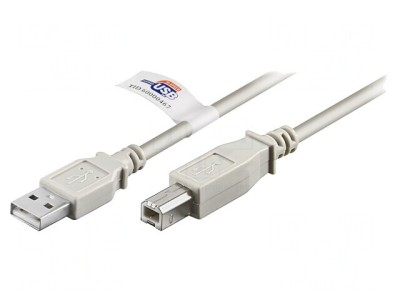 Cablu USB 2.0 A-B 2m Gri 480Mbps foto