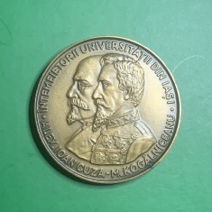 Medalie Alex.Ioan Cuza-M.Kogalniceanu întemeietorii universității din Iasi
