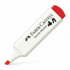 Marker Textil Rosu Faber-Castell, Varf Tesit 1-5 mm, Markere Textile Rosii, Markere Textile Faber Castell, Market Textil cu Varf Tesit, Marker Persona