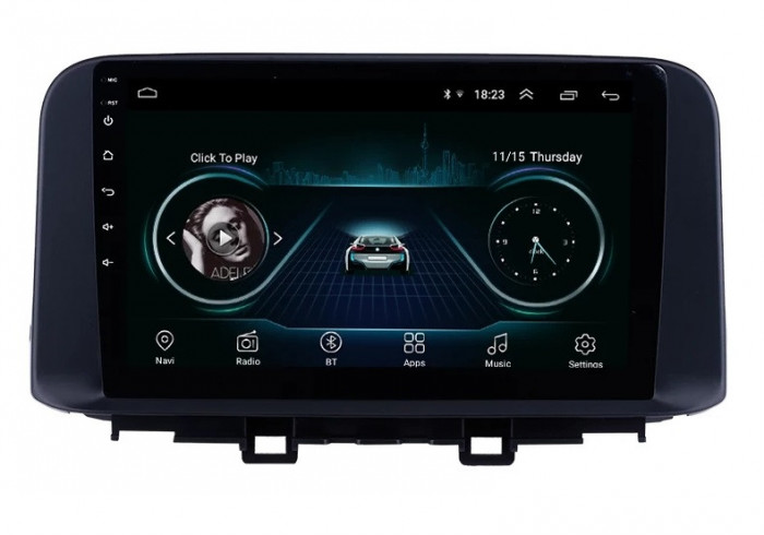 Navigatie Auto Multimedia cu GPS Hyundai Kona (2018 +), Android, Display 9 inch, 2 GB RAM si 32 GB ROM, Internet, 4G, Aplicatii, Waze, Wi-Fi, USB, Blu
