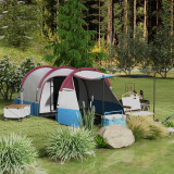 Outsunny Cort de Camping pentru 2-3 Persoane, Cort Tunel