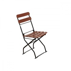 Scaun BISTRO CLASIC cu lamele curbe din lemn masiv de salcam 40x36 cm pentru terasa sau gradina culoare maro