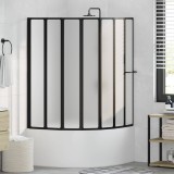 vidaXL Paravan de duș Negru 168 x 140 cm Aluminiu 42009756