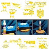 Cumpara ieftin Set 13 Stickere Auto Gold Premium , Change The Game, Drift, Black Mamba, Gangsta Panda, Limited Edition E i altele