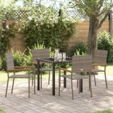 VidaXL Set de dining pentru grădină 5 piese gri din rattan poliester