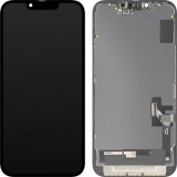 Display cu Touchscreen MP compatibil cu Apple iPhone 14, cu Rama, Versiune OLED FHD Diagnostic, Negru