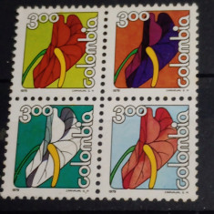 Columbia 1979 plante flori flora serie 4v neștampilată Mnh