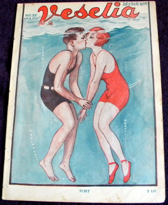 Revista &rdquo;VESELIA&rdquo; &ndash; Nr. 27 / 1936, ilustratii erotice art deco, ilustrator PAL