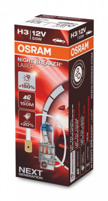 Set Becuri H3 Osram Night Breaker Laser 150, 2 buc foto