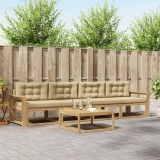 vidaXL Set de canapele de exterior cu pernă 4 pcs Alb și Bej 3386032