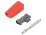 Mufă Banană 4mm Roșie 19A 30VAC 60VDC