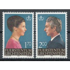 Liechtenstein 1984 864/65 MNH nestampilat - Printul Hans-Adam si printesa Marie