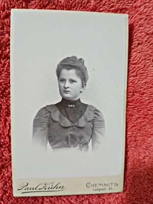 Fotografie tip CDV, Femeie inceput de secol XX foto