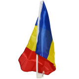 Steag auto Romania, 30x45 cm, cu suport inclus, panza, PRC