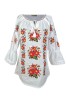 Bluza dama tip ie 024, alb fildes/galben , marimea M