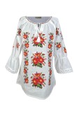 Bluza dama tip ie 024, alb fildes/galben , marimea L