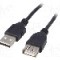 Cablu USB A mufa, USB A soclu, USB 2.0, lungime 3m, negru, AKYGA - AK-USB-19